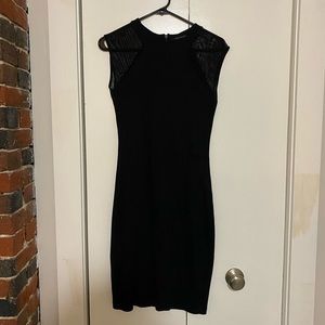 Body con dress with mesh cutouts